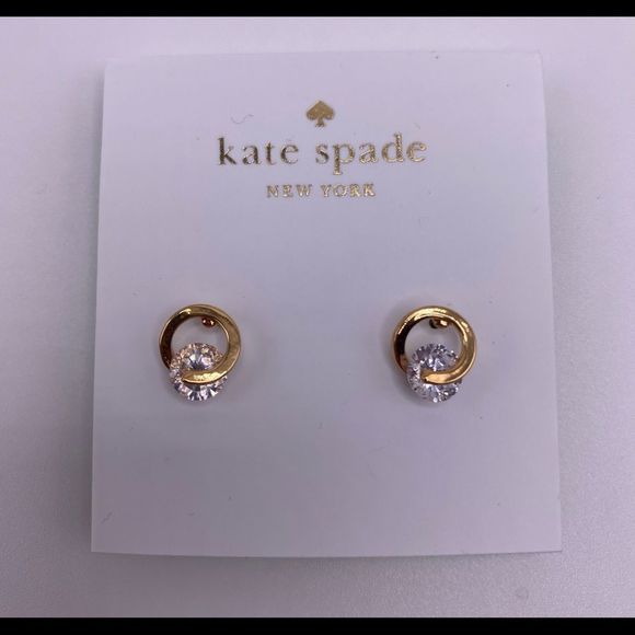 Kate Spade Gold & Crystal Circle Studs